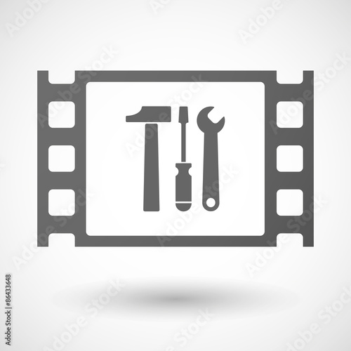 35mm film frame with a tool set