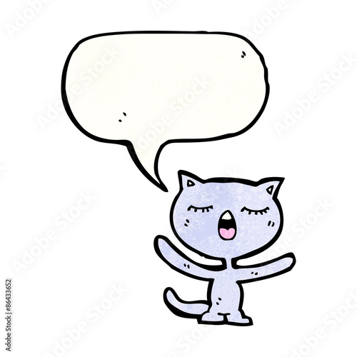 cat with speech bubble cartoon © lineartestpilot