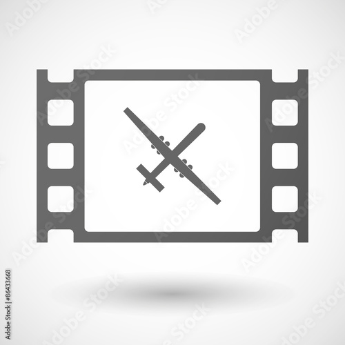 35mm film frame with a war drone
