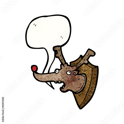 stuffed christmas reindeer head cartoon