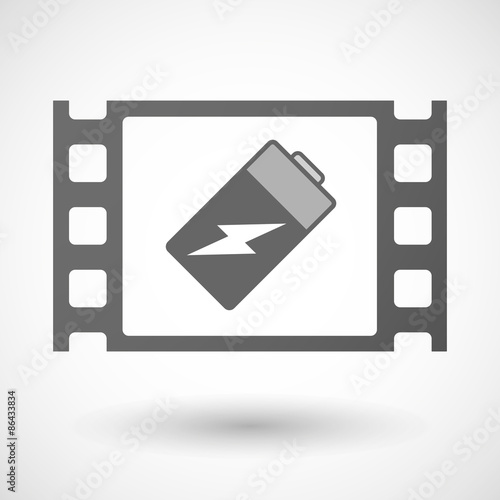 35mm film frame with a battery