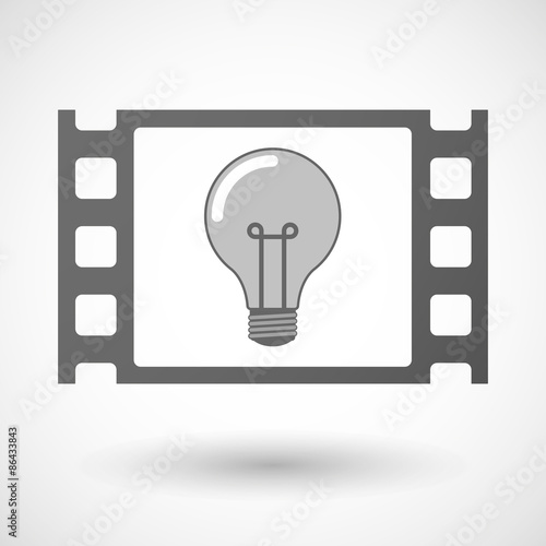 35mm film frame with a light bulb