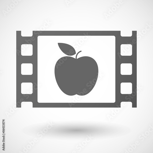 35mm film frame with an apple