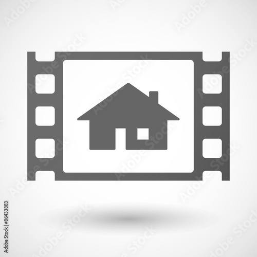 35mm film frame with a house