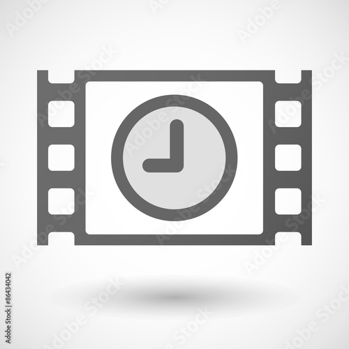 35mm film frame with a clock