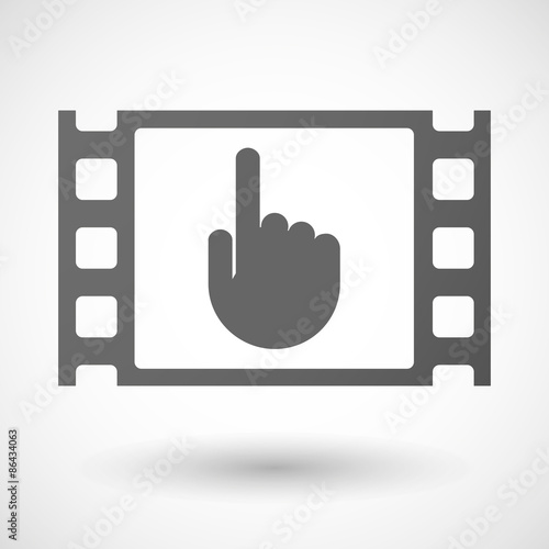 35mm film frame with a pointing hand