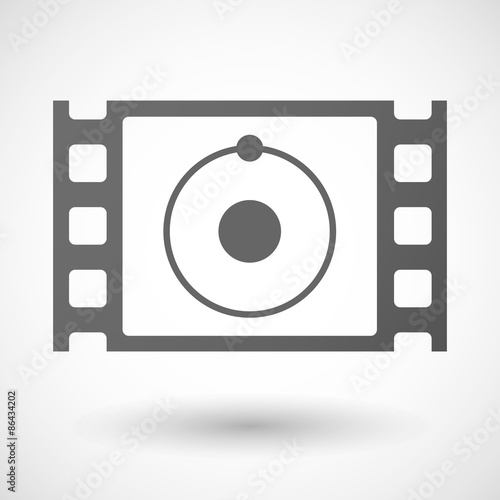 35mm film frame with an atom