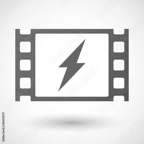 35mm film frame with a lightning