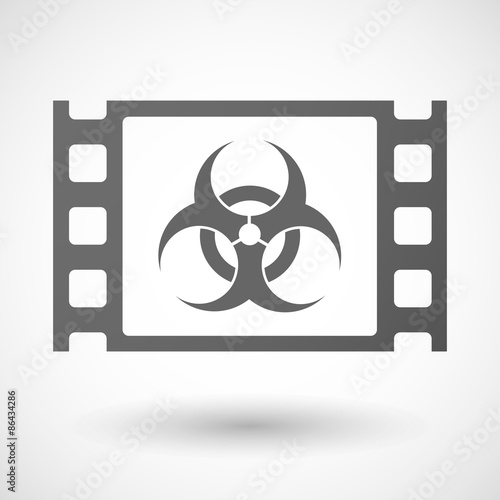 35mm film frame with a biohazard sign