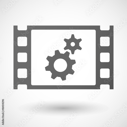 35mm film frame with two gears