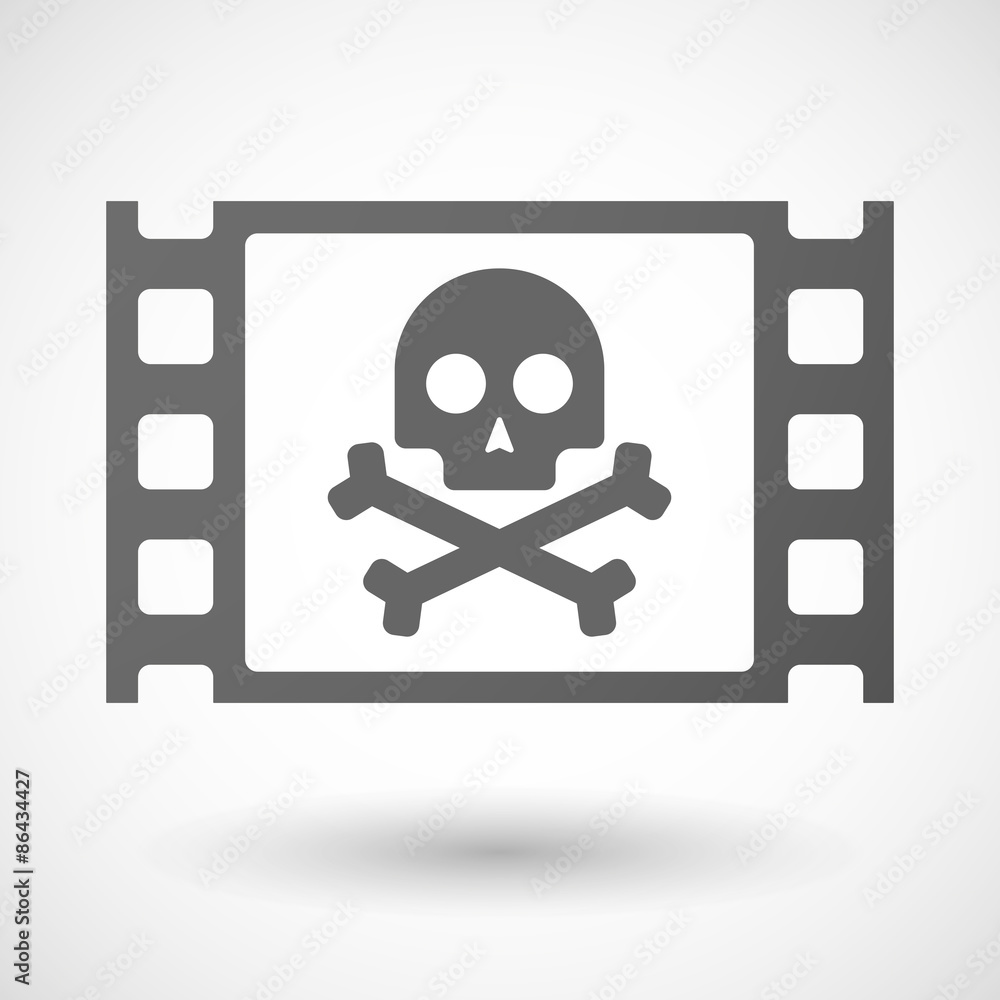 35mm film frame with a skull 35mm film frame with a skull