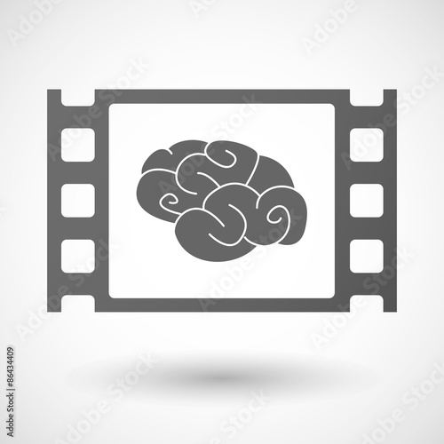 35mm film frame with a brain