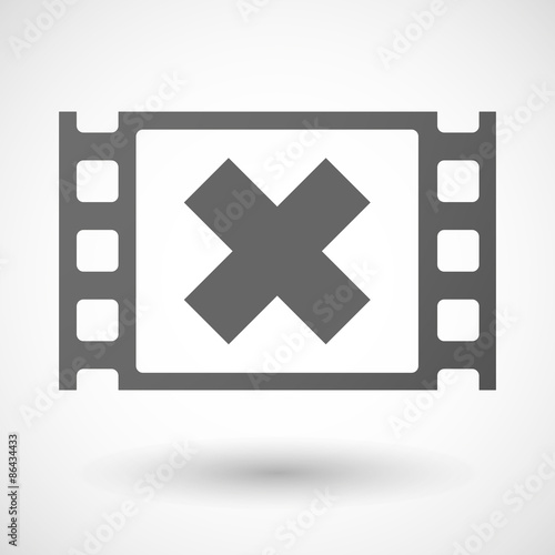 35mm film frame with an x sign