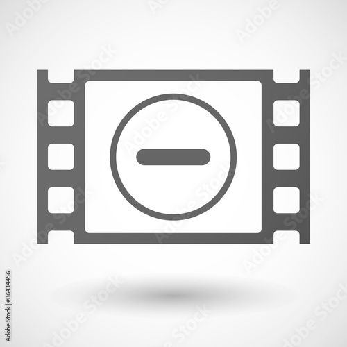 35mm film frame with a subtraction sign