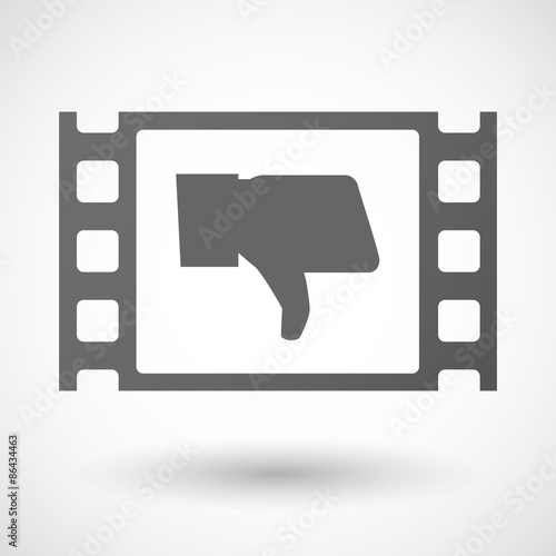 35mm film frame with a thumb down hand