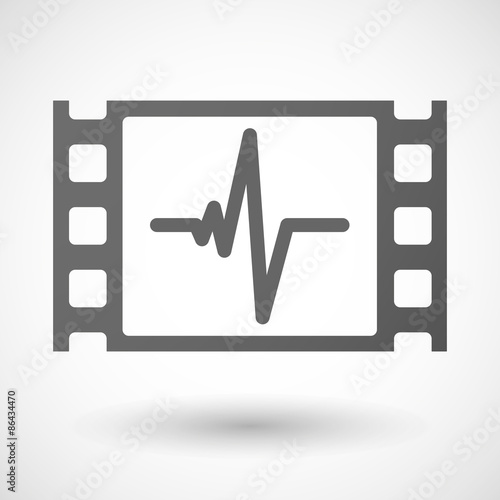 35mm film frame with a heart beat sign