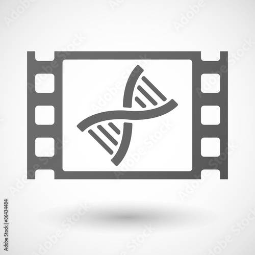 35mm film frame with a DNA sign