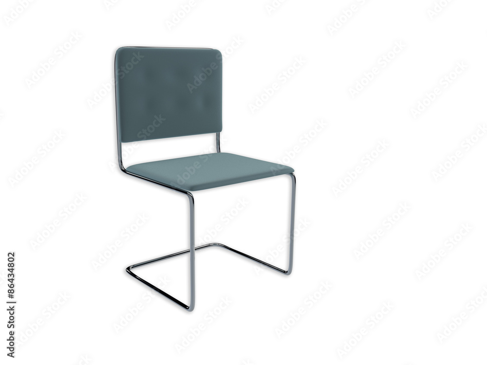 3D render of a metal office chair isolated on white 3D render of a metal office chair isolated on white