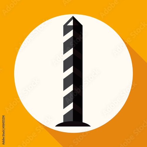 Icon Border post on white circle with a long shadow