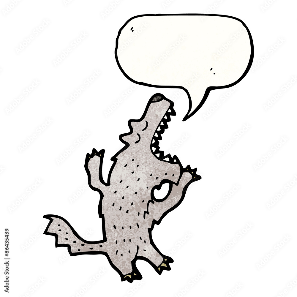 cartoon wolf with speech bubble cartoon wolf with speech bubble