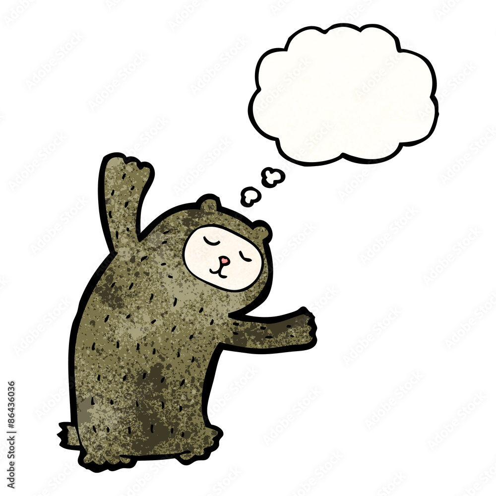 Obraz premium bear with thought bubble cartoon