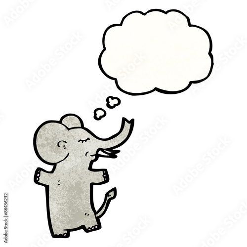 cartoon elephant with thought bubble