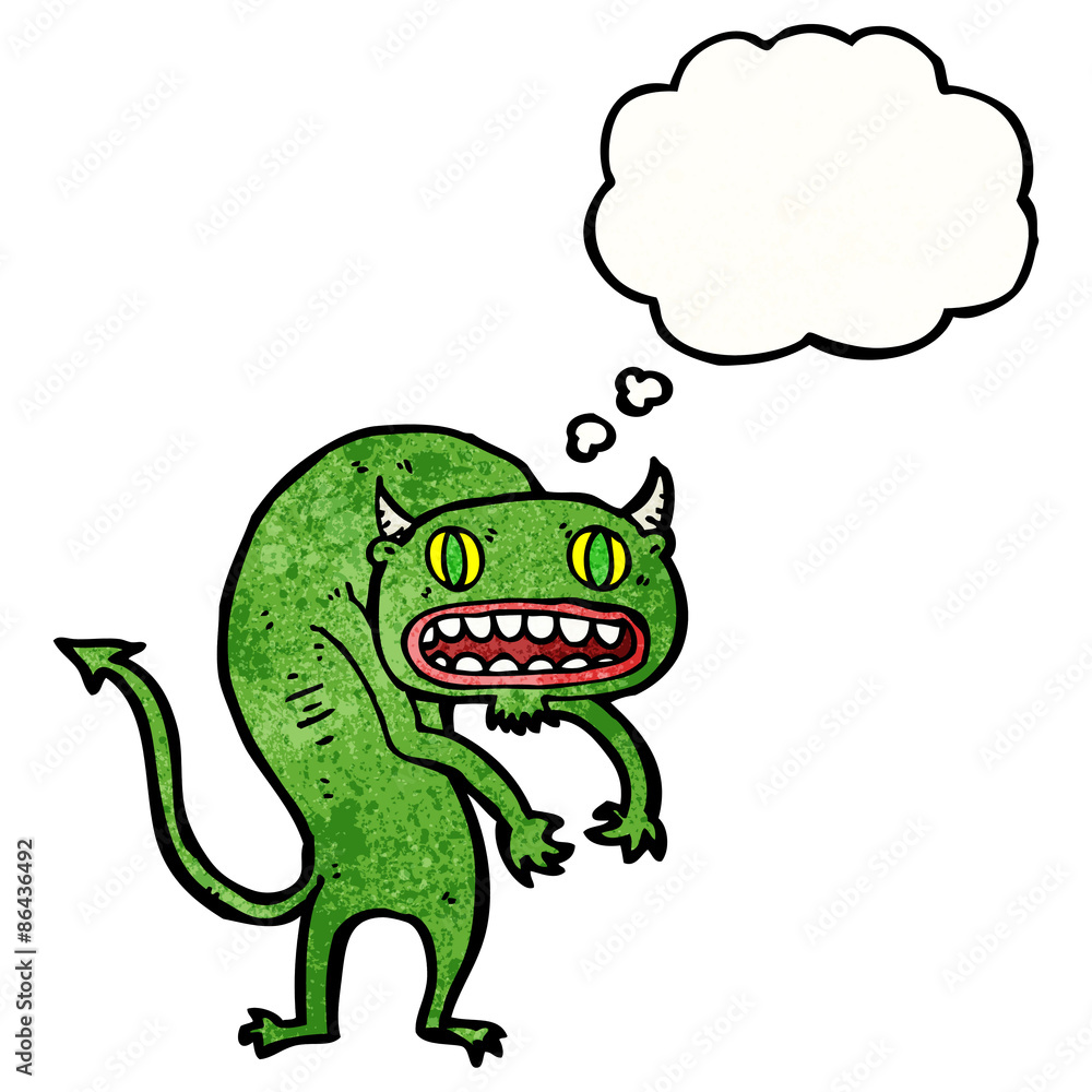 carton monster with thought bubble carton monster with thought bubble