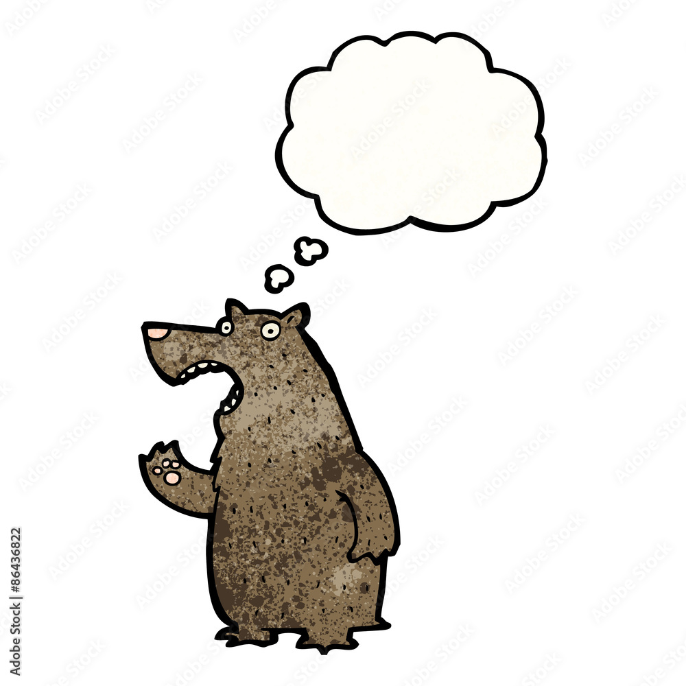 cartoon bear with though bubble cartoon bear with though bubble