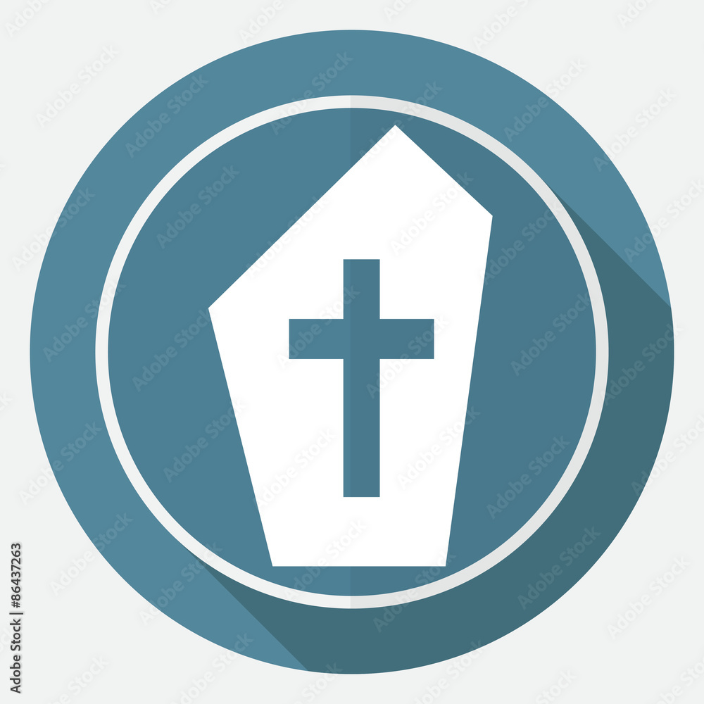 grave icon on white circle with a long shadow grave icon on white circle with a long shadow
