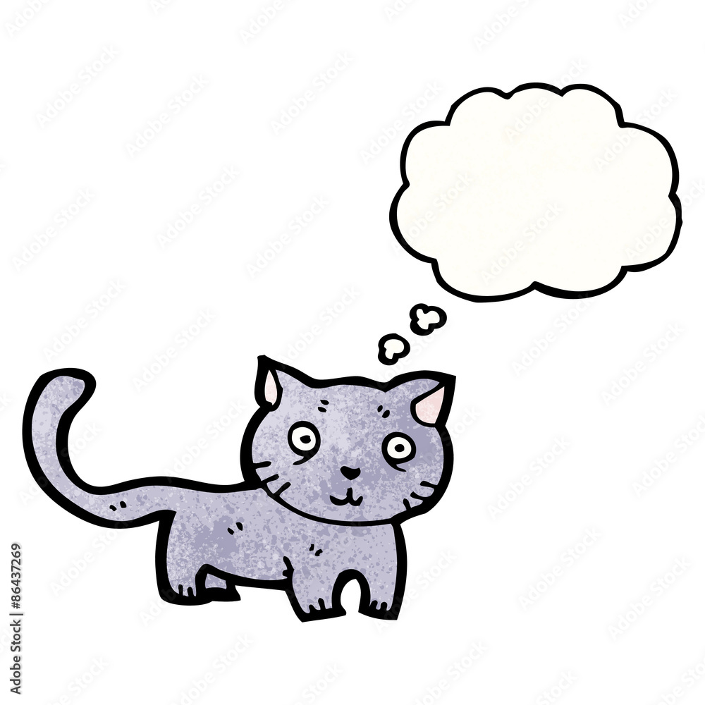 cartoon cat with thought bubble cartoon cat with thought bubble