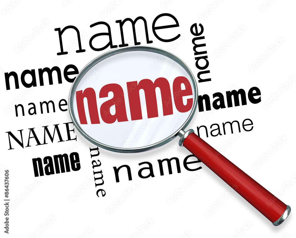© iQoncept - Name Words Under Magnifying Glass Searching Finding People © iQoncept - Name Words Under Magnifying Glass Searching Finding People