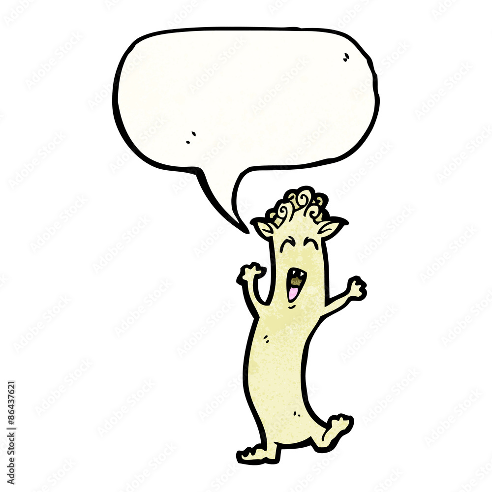 cartoon little imp with speech bubble cartoon little imp with speech bubble