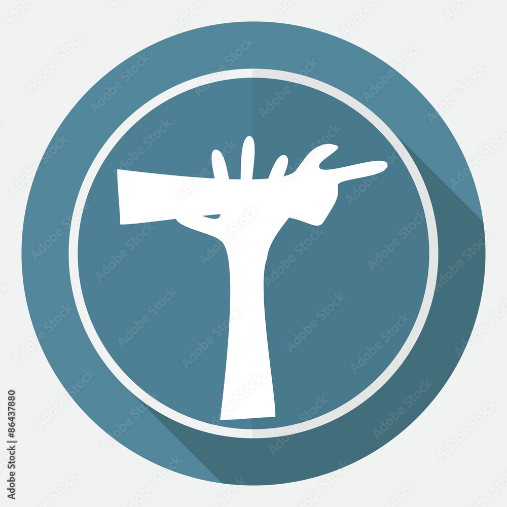 Fototapeta premium Icon blank road on white circle with a long shadow