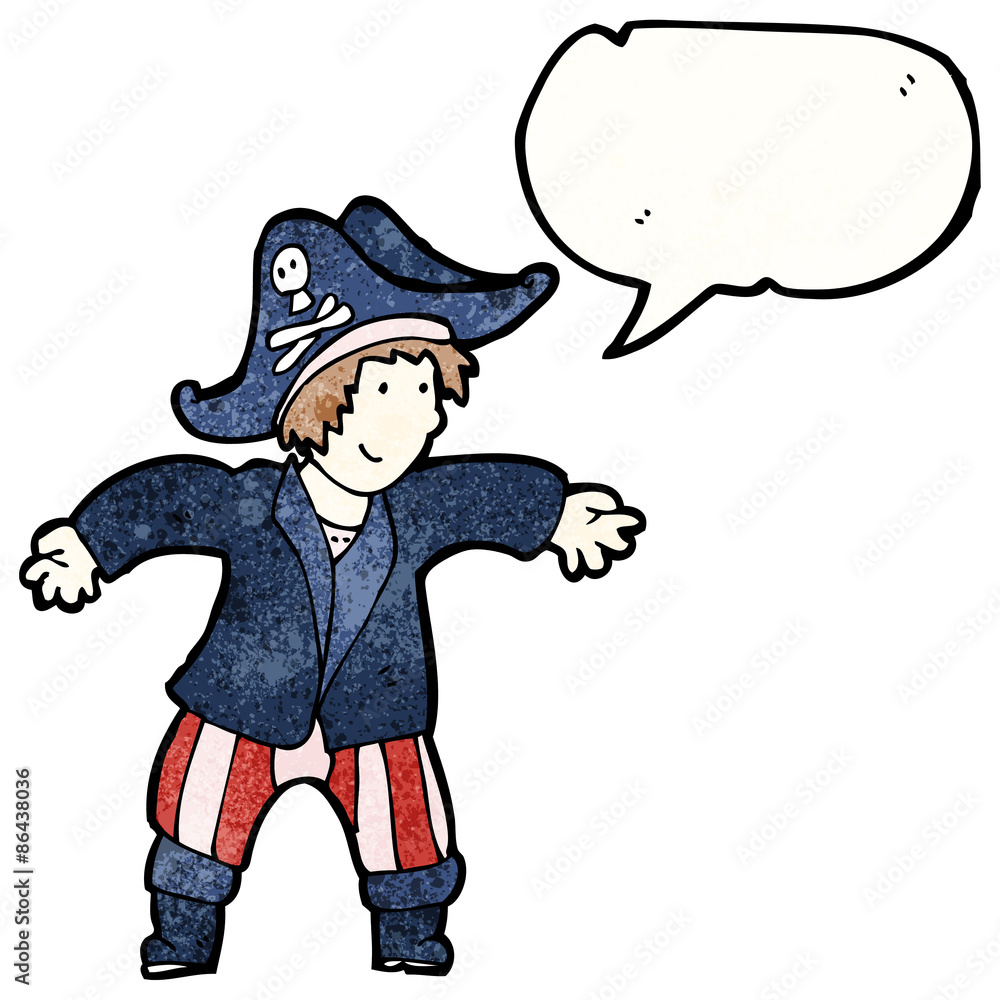 Fototapeta premium friendly pirate with speech bubble cartoon