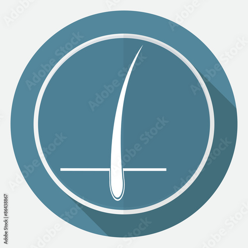 Icon on white circle with a long shadow