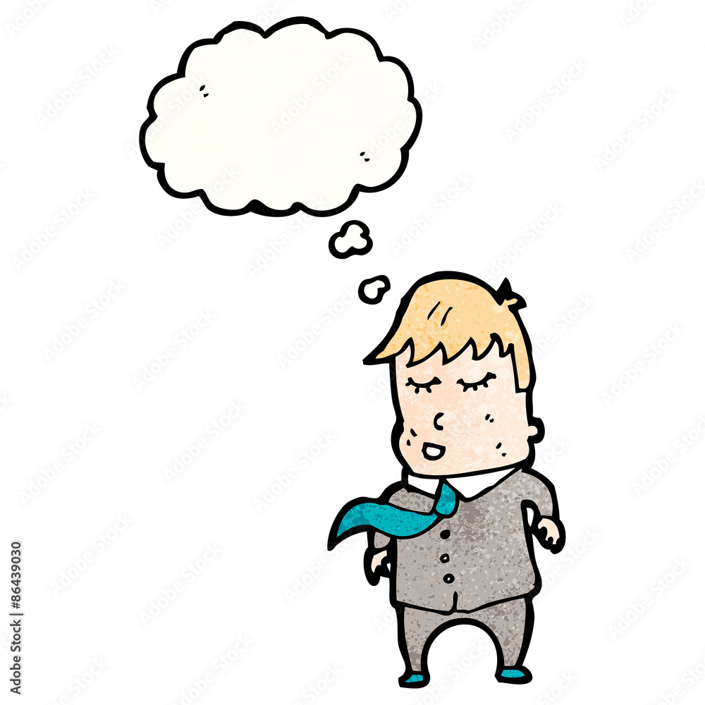 cartoon man in suit with thought bubble cartoon man in suit with thought bubble