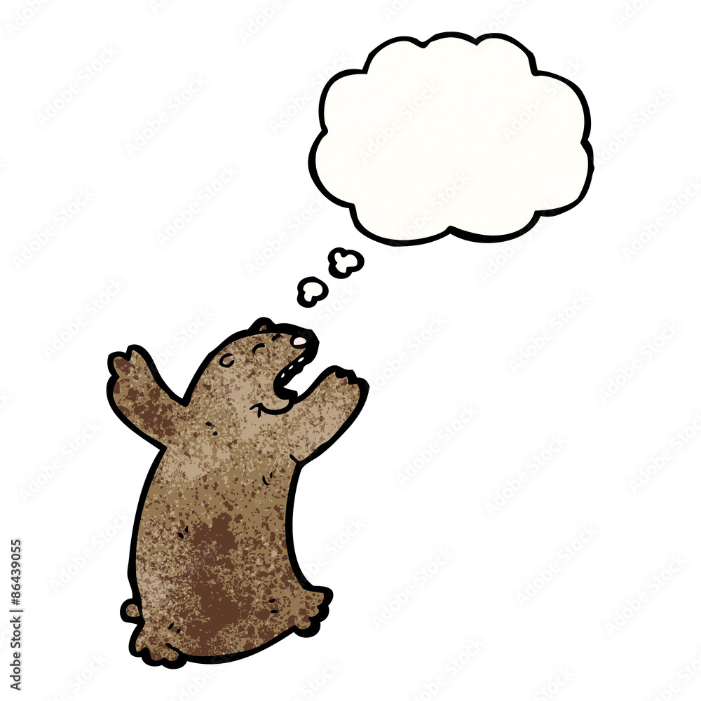 cartoon bear with thought bubble cartoon bear with thought bubble