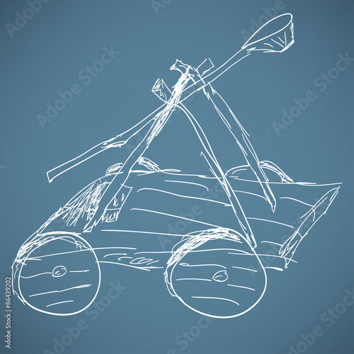 Quadro su tela Catapult  doodle