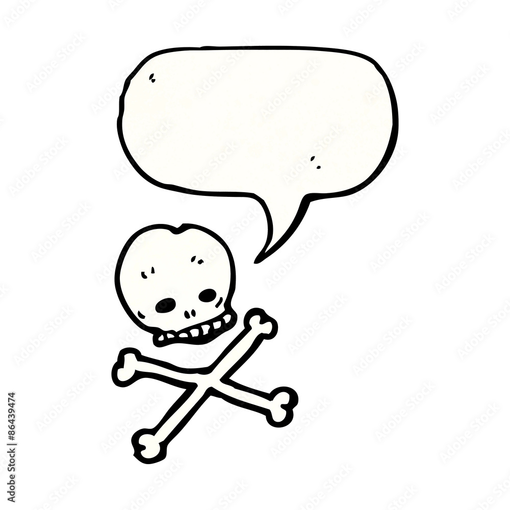 skull and crossbones with speech bubble cartoon skull and crossbones with speech bubble cartoon