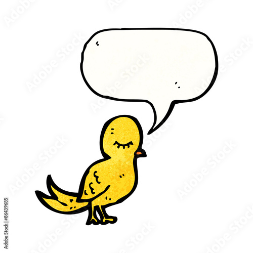 cartoon bird with speech bubble