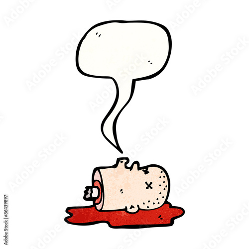 cartoon talking severed head
