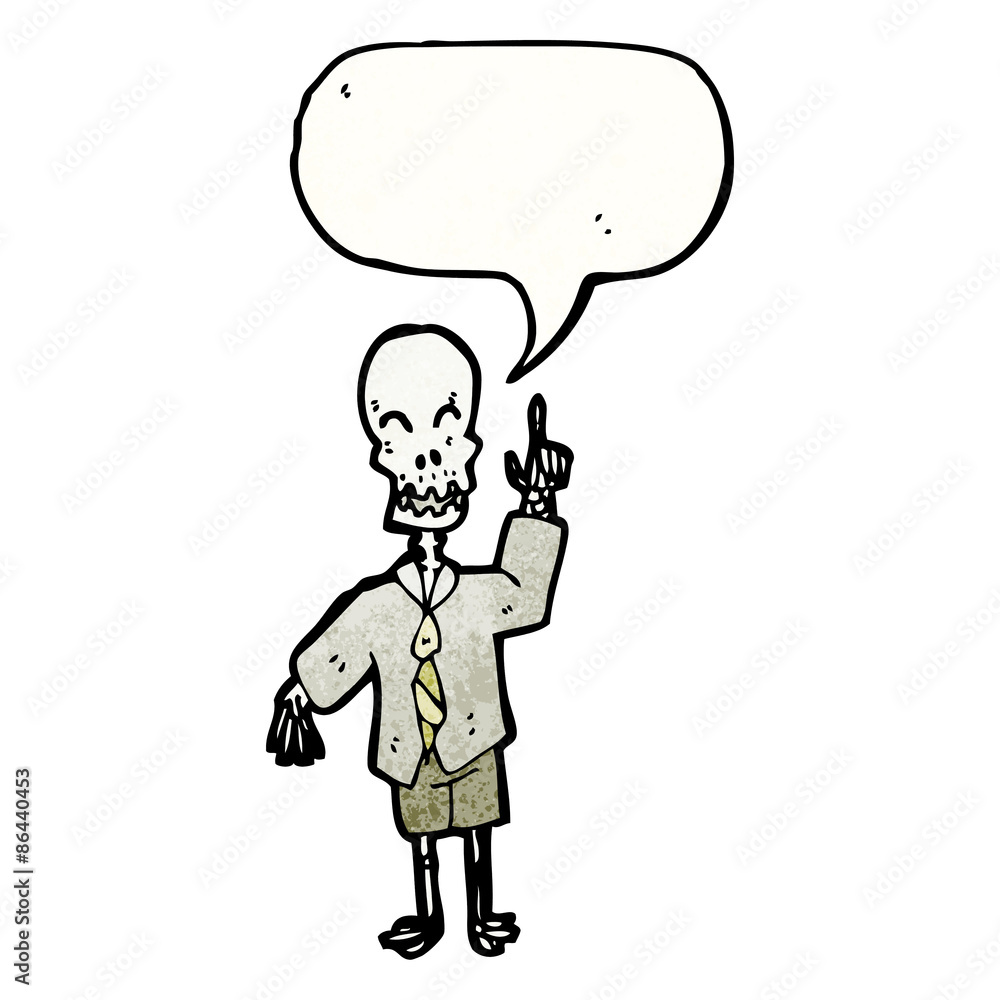 Obraz premium cartoon old skeleton talking
