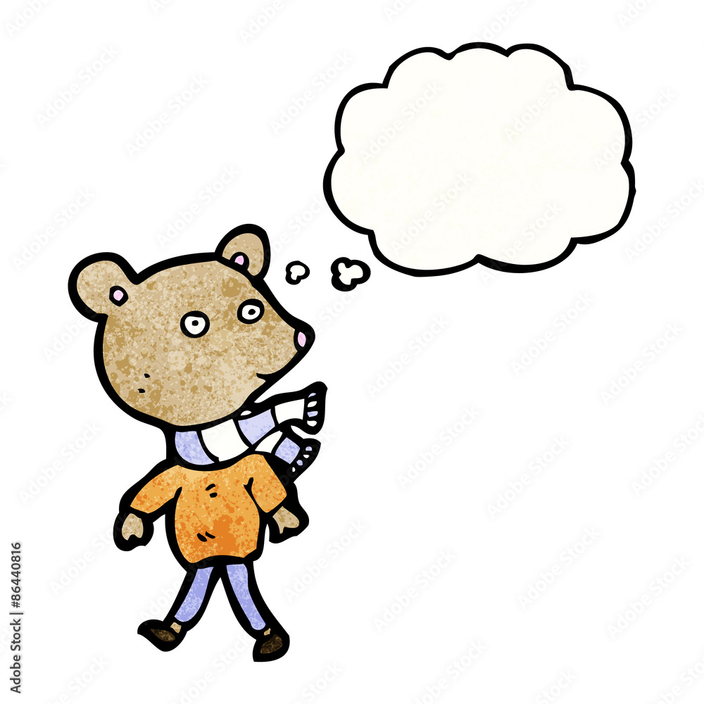 cartoon bear with thought bubble cartoon bear with thought bubble