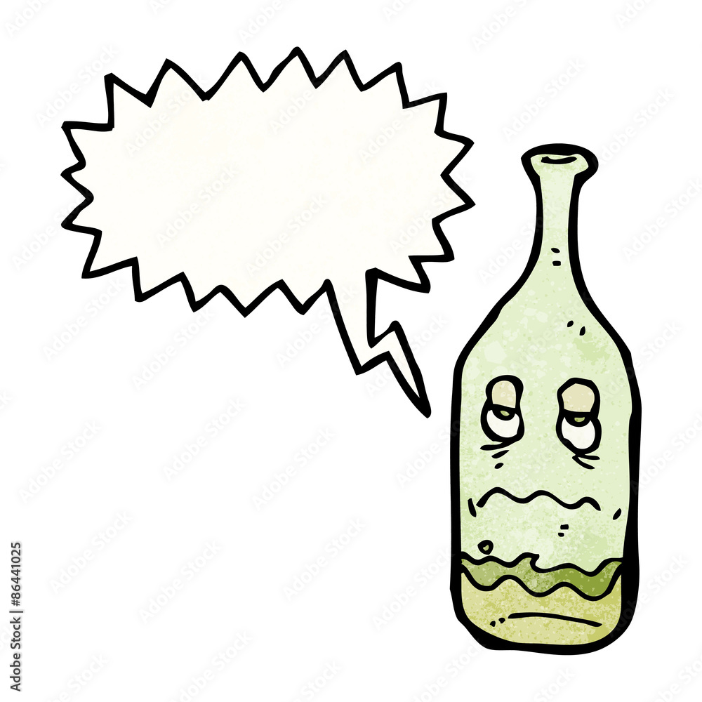 cartoon wine bottle with speech bubble cartoon wine bottle with speech bubble