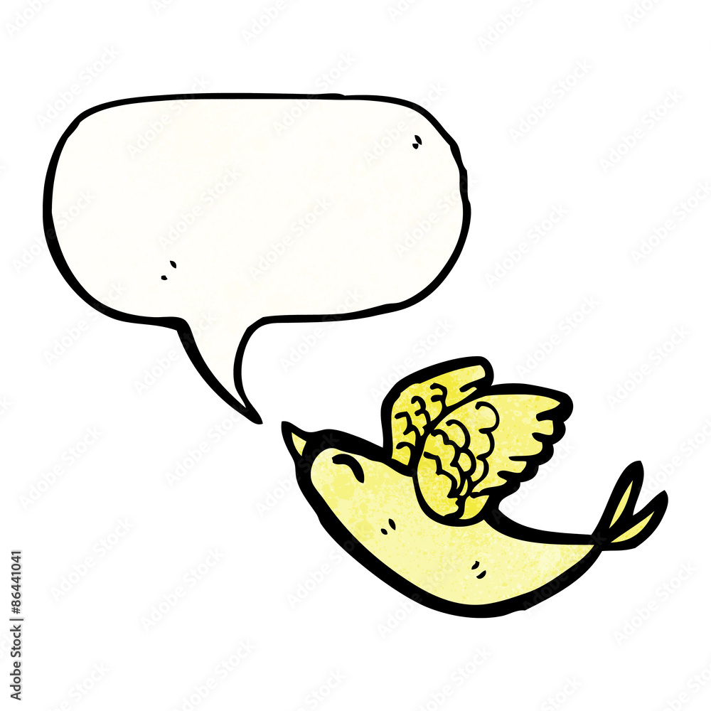 cartoon bird with speech bubble cartoon bird with speech bubble