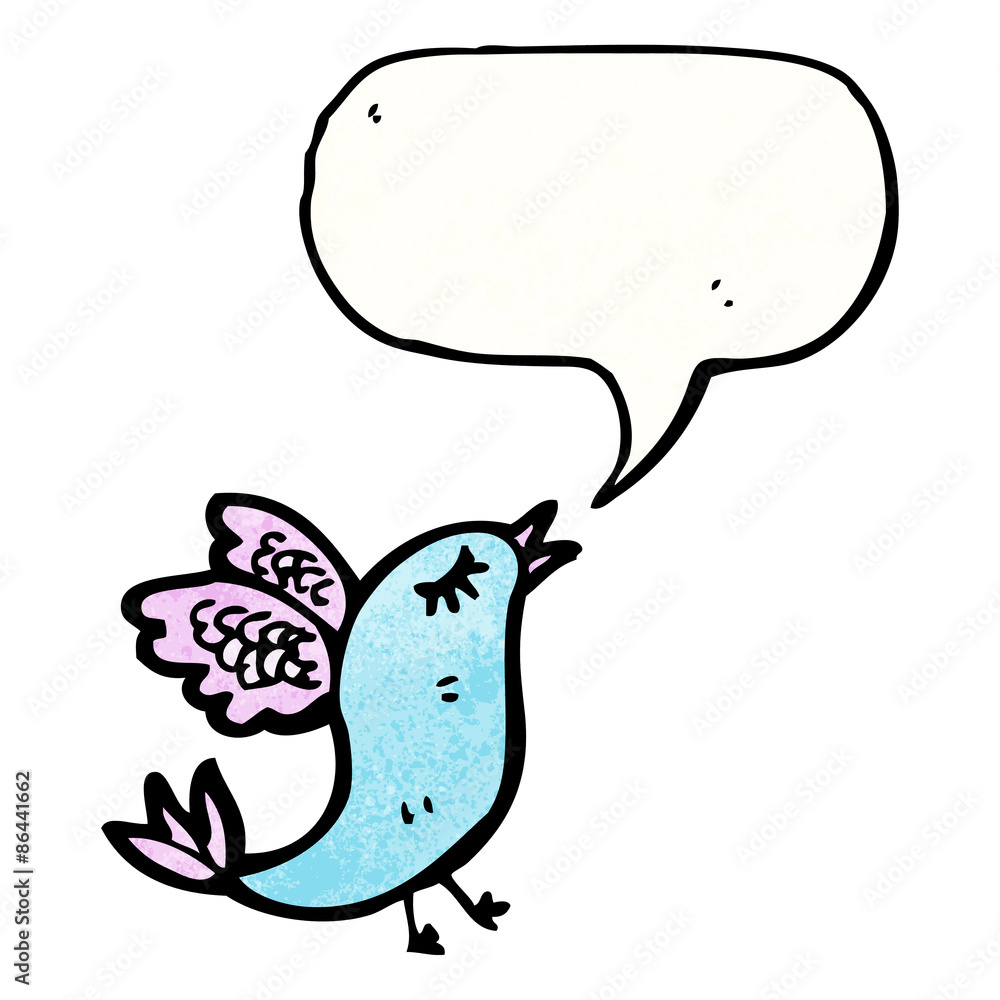 cartoon bird with speech bubble cartoon bird with speech bubble