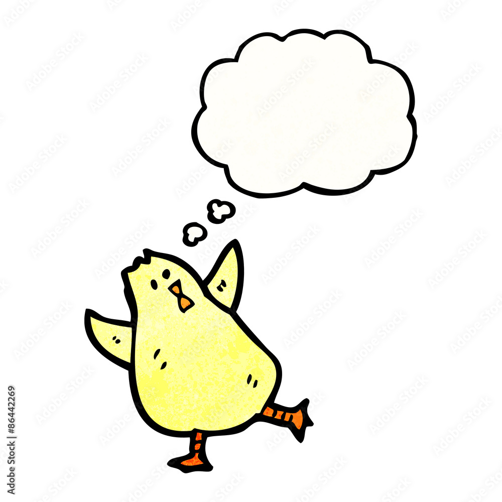 cartoon chick with thought bubble cartoon chick with thought bubble