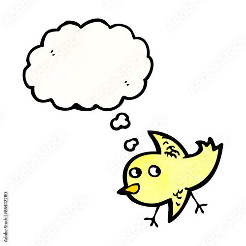 cartoon chick with thought bubble