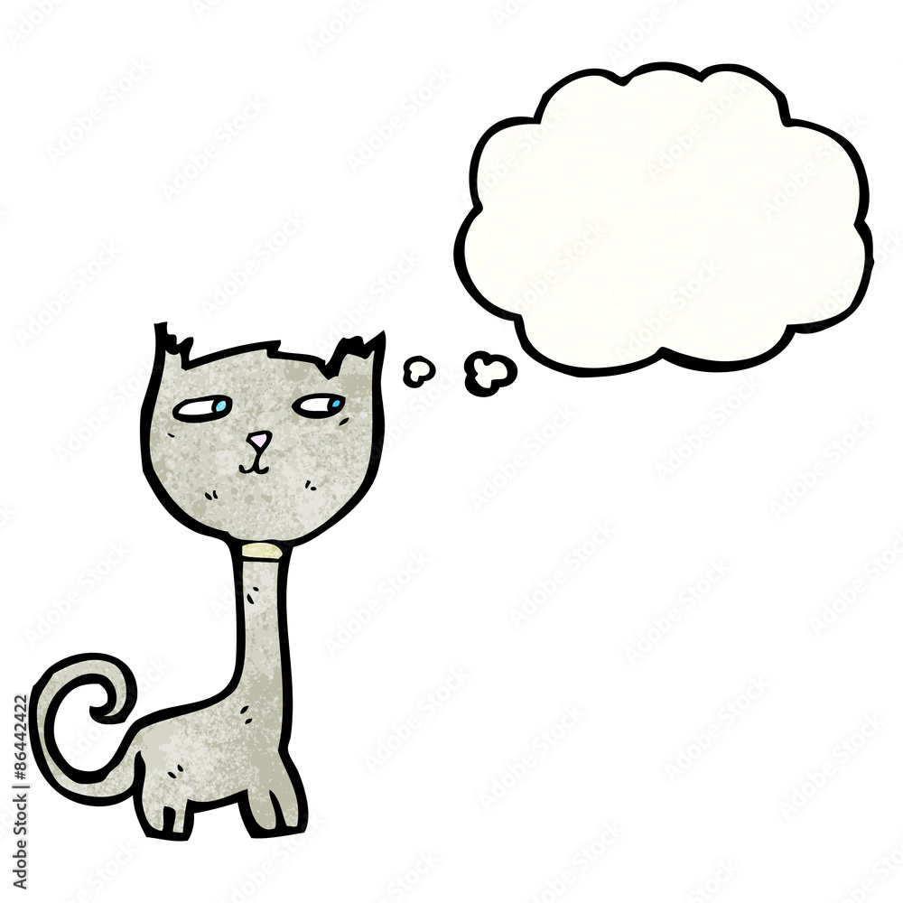 cartoon cat with thought bubble cartoon cat with thought bubble
