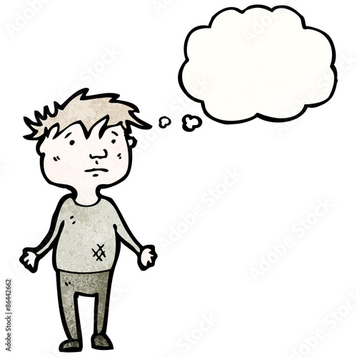 cartoon poor orphan boy